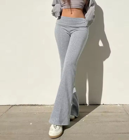 ✦ casual flare pants – women’s low-waist slim bootcut (gray)