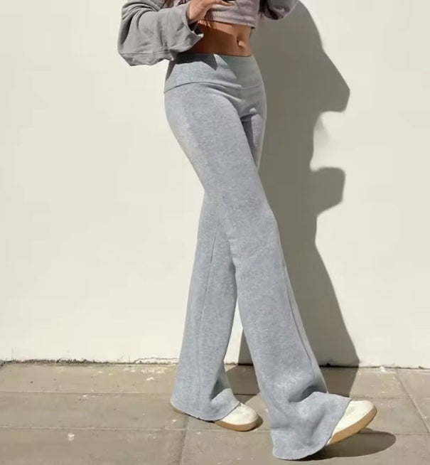 ✦ casual flare pants – women’s low-waist slim bootcut (gray)