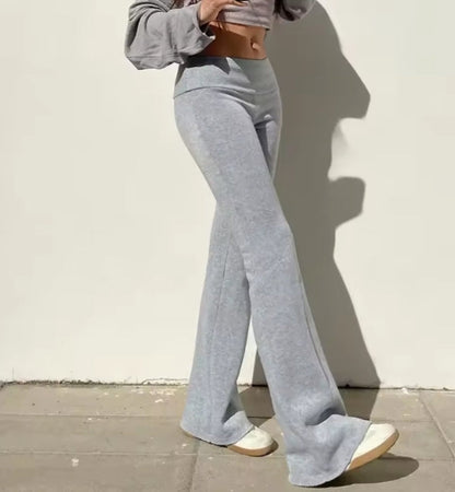 ✦ casual flare pants – women’s low-waist slim bootcut (gray)