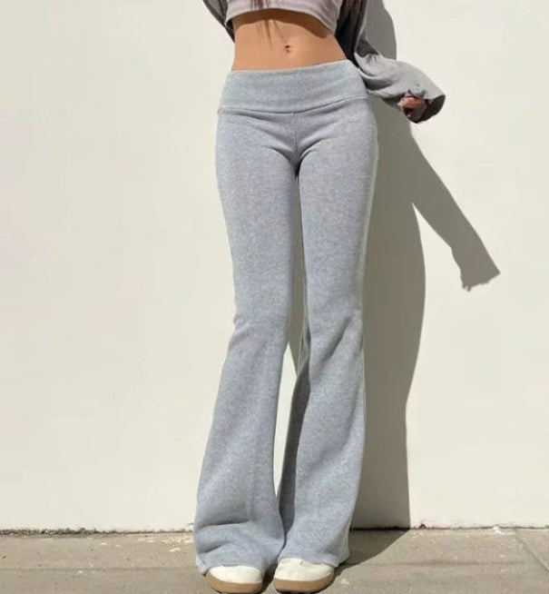 ✦ casual flare pants – women’s low-waist slim bootcut (gray)